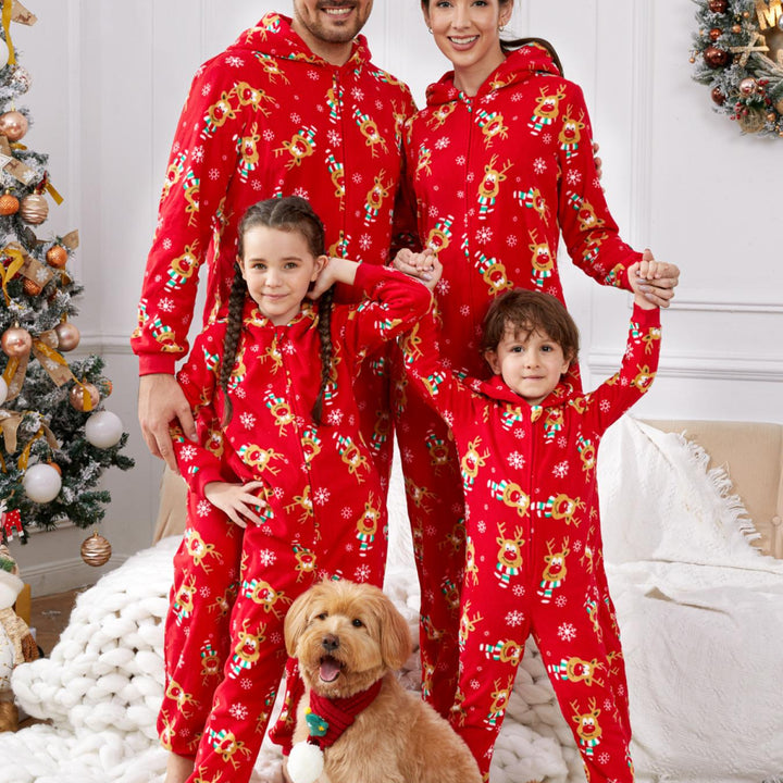 PatPat Kit Onesies Familiares Inverno Capuz 3D Veado
