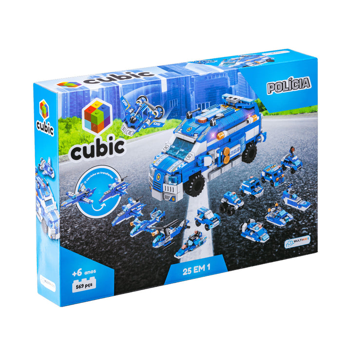 Blocos de Montar Cubic 25 em 1 Multikids Compatível com Outras Peças