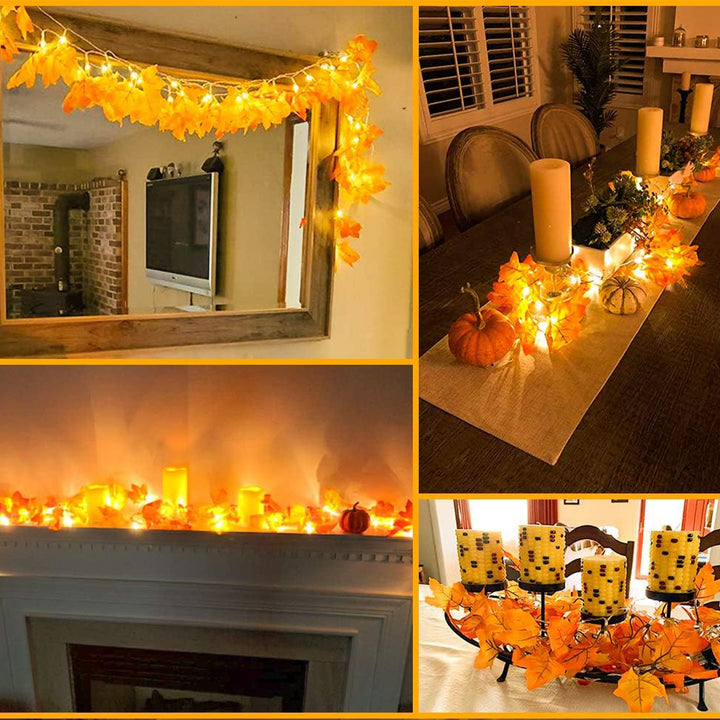 Luzes Decorativas Folhas De Ácer 60 LEDs 30 Pés Para Casa
