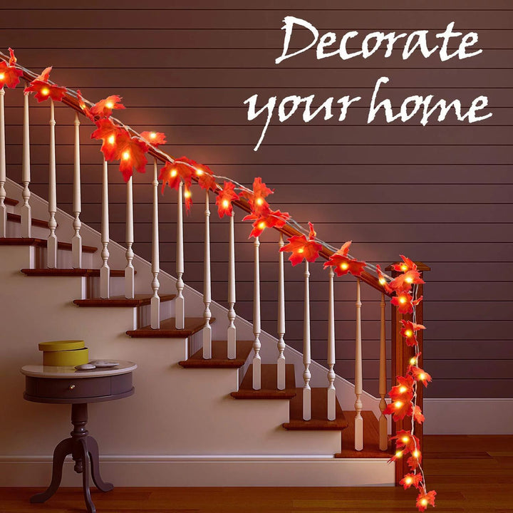 Luzes Decorativas Folhas De Ácer 60 LEDs 30 Pés Para Casa