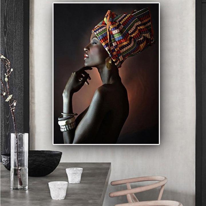 African woman model art deco painting by CASA PERFEITA