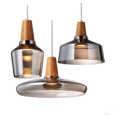 Modern Led Glass Pendant Light Fixture With Wood Vintage Rustic Hanging Lamp For Cafe Bar Restaurant Home Deco Loft Lighting by CASA PERFEITA