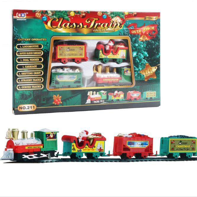 Christmas Electric Rail Car Train Toy Children's Electric Toy Railway Train Set by 253444