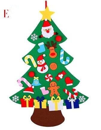 DIY Felt Christmas Tree New Year Toddler Kids Handmade Gift Toys Door Wall Hanging Ornaments Holiday Party Home Decor Set by 253444