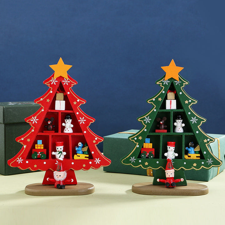 Wooden Christmas Tree Mini Table Decorative Ornament Supplies by 253444