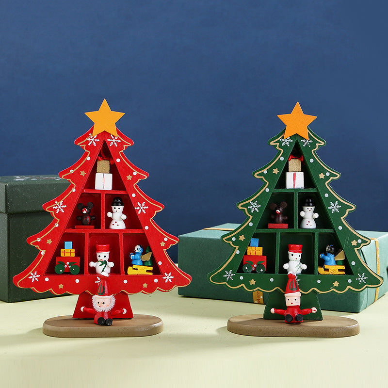 Wooden Christmas Tree Mini Table Decorative Ornament Supplies by 253444