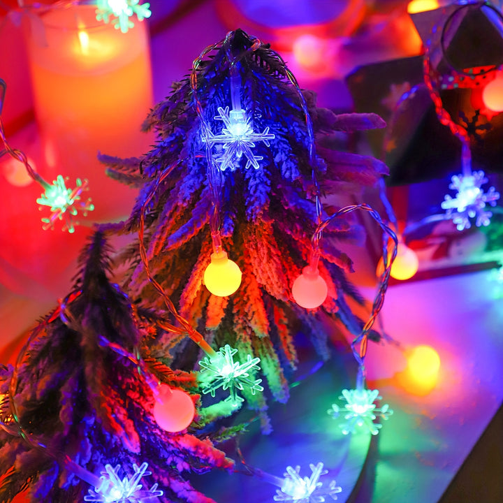 Luzes de Natal Brancas Bolas Floco de Neve Casa BZ4088W by Casa Perfeita