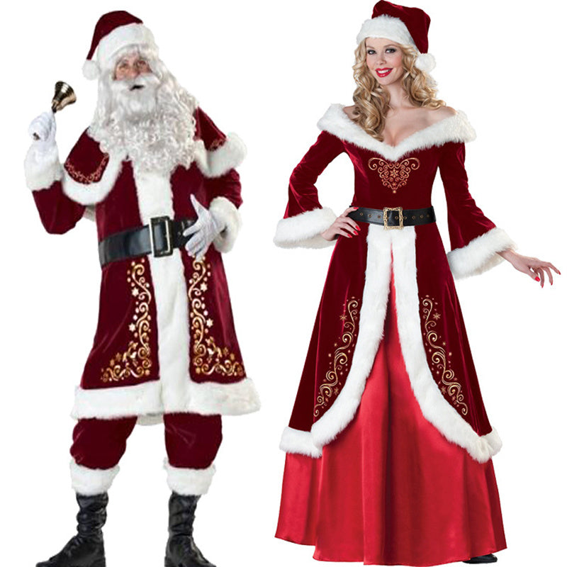 Fantasia Casal Papai Noel Corduroy Para Adultos Completa