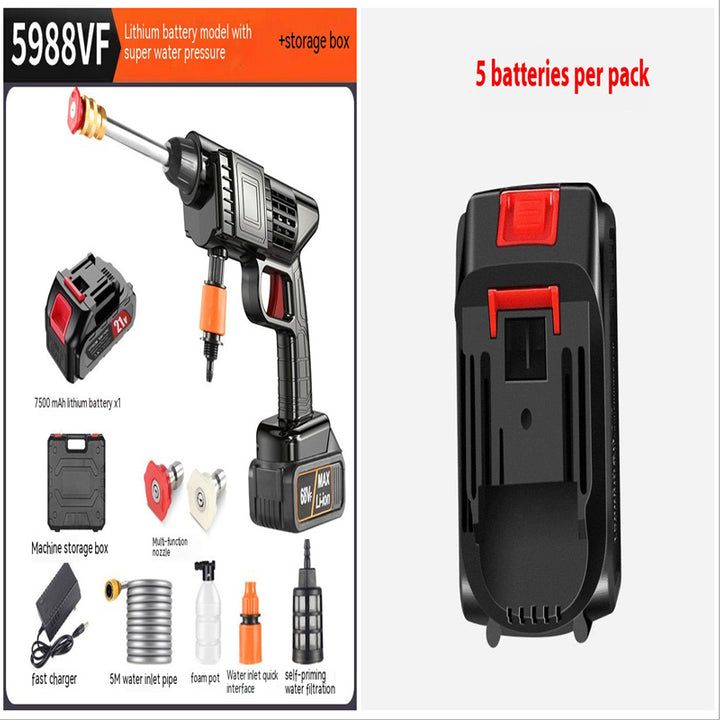 Lavadora de Alta Pressão Portátil a Bateria - Sem Fio, Bivolt e Super Potente