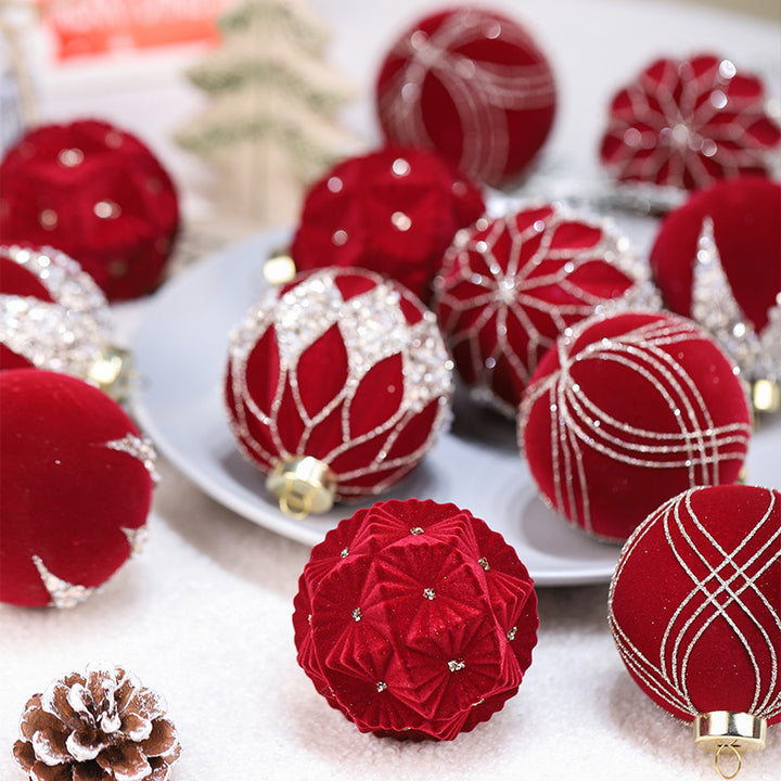 Christmas Ball Decorations Flocking Package Pendant by 253444