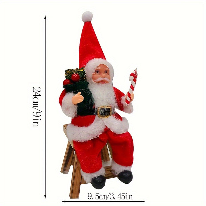 Charming 9-Inch Santa Claus Christmas Decoration - Versatile Holiday Ornament for Home & Office, Perfect for Bookshelf, Living Room, or Entryway by Casa Perfeita