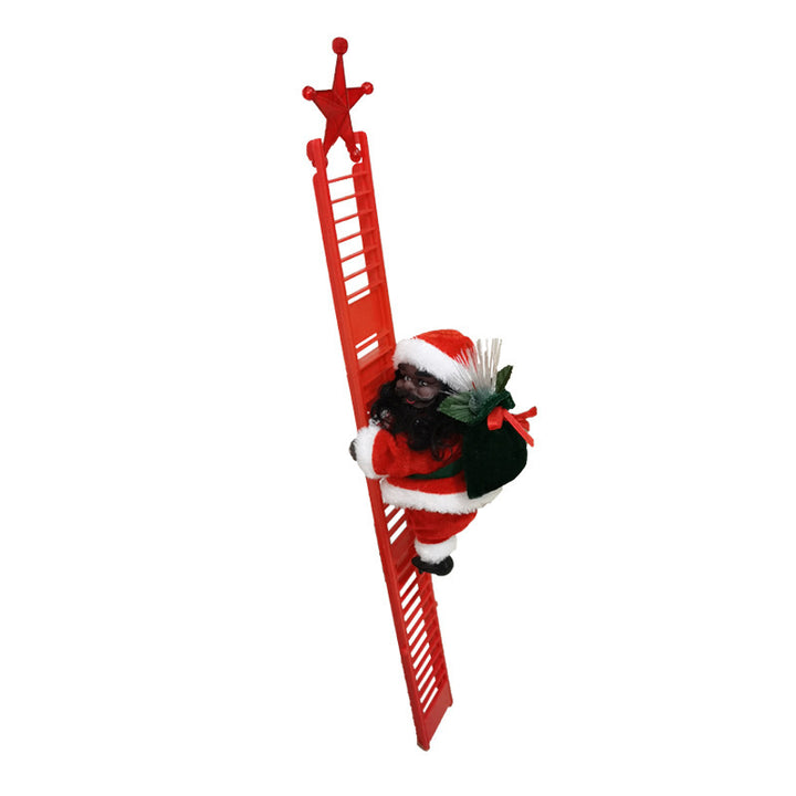 Climbing Ladder Electric Santa Claus Climbing Red Ladder Doll Toy by 253444