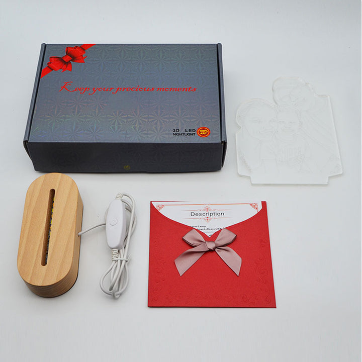 Luminária Noturna 3D Personalizada Foto De Retrato Quarto