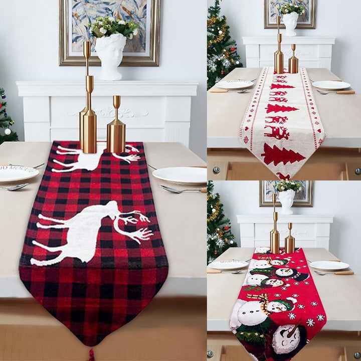 Christmas decorations electric embroidered knitted cloth table runner by 253444