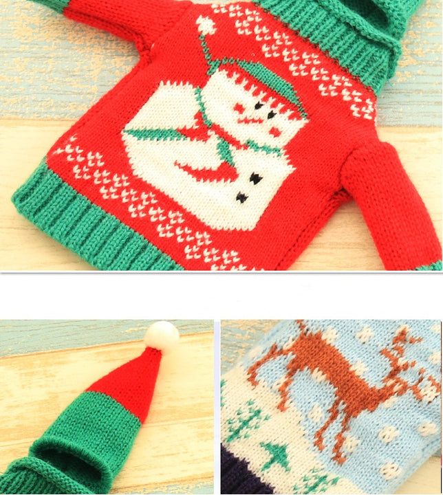 Knitted Christmas Bottle Set by 253444