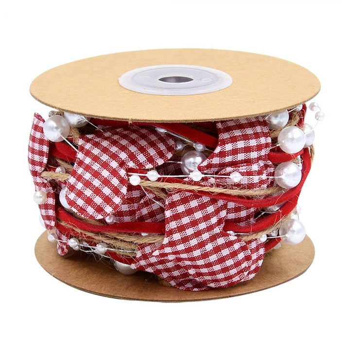 Decorations Red Five-pointed Star Ribbon Bow Christmas Pendant by 253444