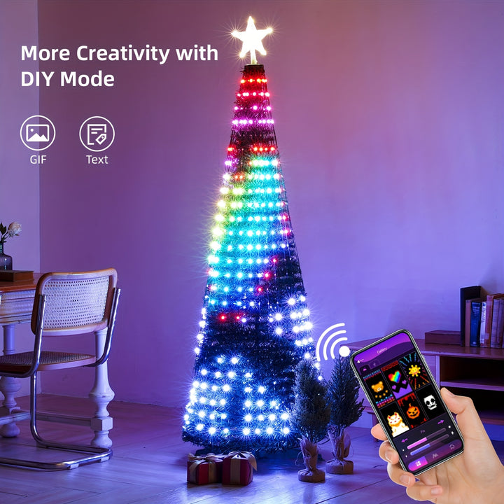 Luz De Árvore De Natal LED 400 Ritmo Musical 6 A 7Ft Festa by Casa Perfeita