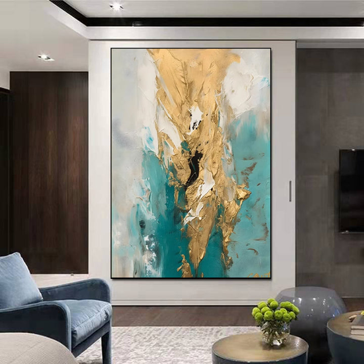 Handmade Oil Painting Canvas Wall Art Decoration Modern Abstract Gold Artwork Room Aesthetic For Home Decor Rolled Frameless Unstretched Painting by 253444