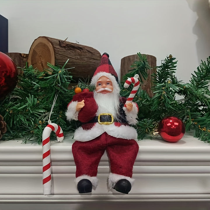 Charming 9-Inch Santa Claus Christmas Decoration - Versatile Holiday Ornament for Home & Office, Perfect for Bookshelf, Living Room, or Entryway by Casa Perfeita