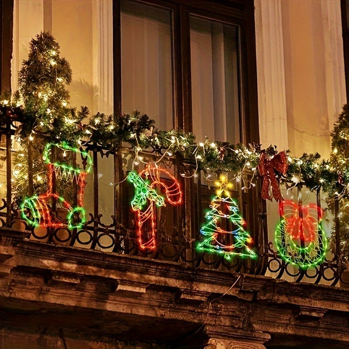 Bengalas Luminosas Conjunto 4 Decoracao Natal Janela Festiva