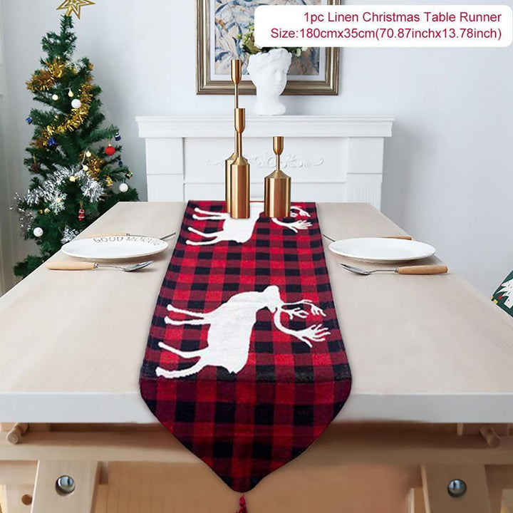 Cotton and linen embroidery Christmas table runner by 253444