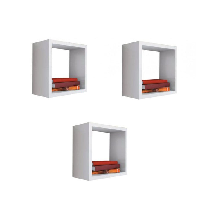 Kit 3 Nichos Decorativos MDF 40x40x20 cm Reflorestado