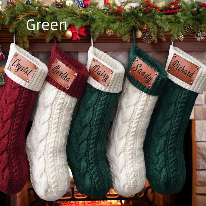 Meias de Natal Tricotadas Decorativas 46 cm Para Casa