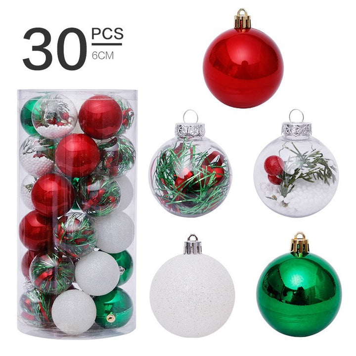 Conjunto Bolas Transparentes de Natal 6cm 30 peças Decoração by 253444