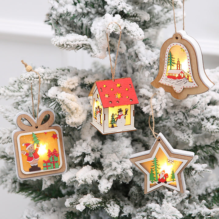 Christmas Decorations Wooden House Pendant by 253444