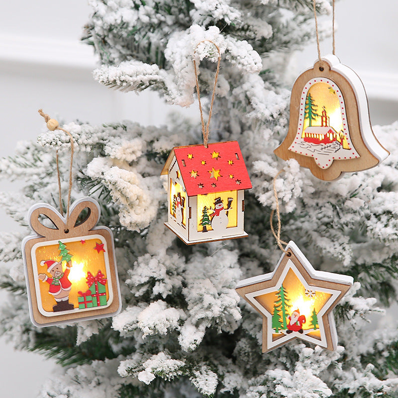 Christmas Decorations Wooden House Pendant by 253444