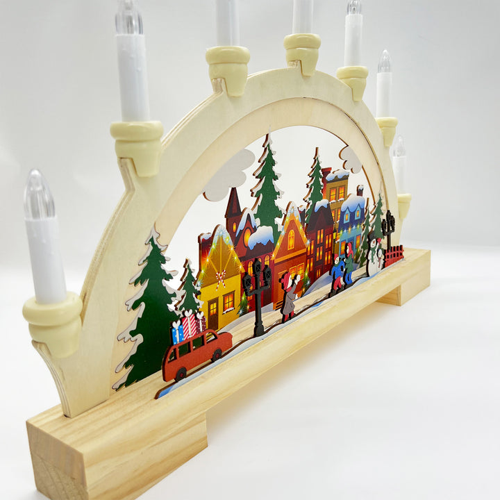 Wooden Christmas LED Bridge Lamp Decorations by 253444