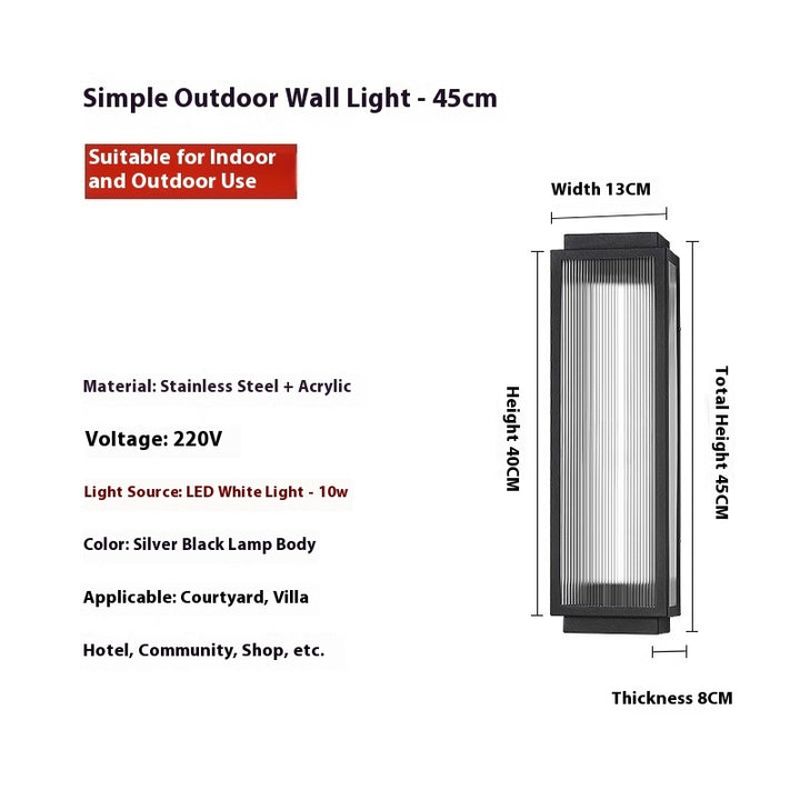 Outdoor Wall Lamp Waterproof Stainless Steel
