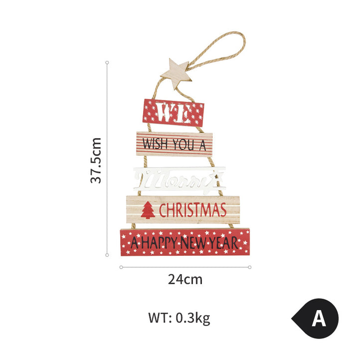 Christmas Wooden English Blessing Listing Wall Decorations by 253444