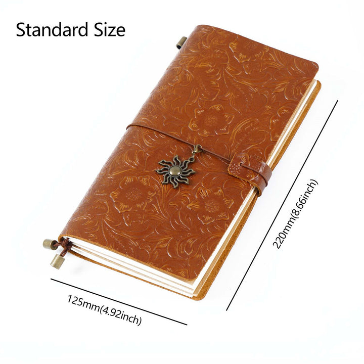 Caderno de Couro Vintage Gravado para Viagem 180 Folhas