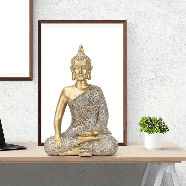Estátua de Buda Meditante Zen Decorativa para Casa Tableto by Casa Perfeita