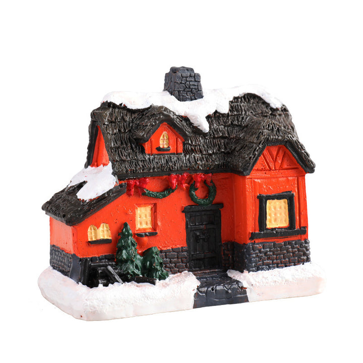Christmas Small House Micro Landscape Resin Decorations by 253444