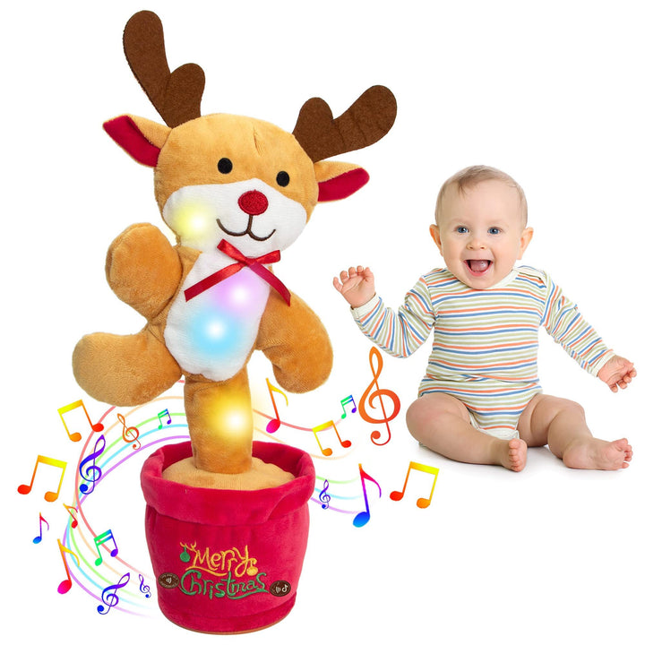Dancing Christmas Toys Funny Tree Repeat Talking Electronic Plush Toys Can Sing Record Lighten Early Education Funny Gift Christmas by 253444