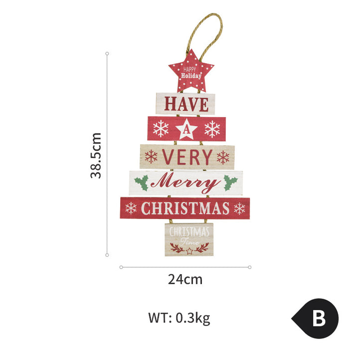 Christmas Wooden English Blessing Listing Wall Decorations by 253444