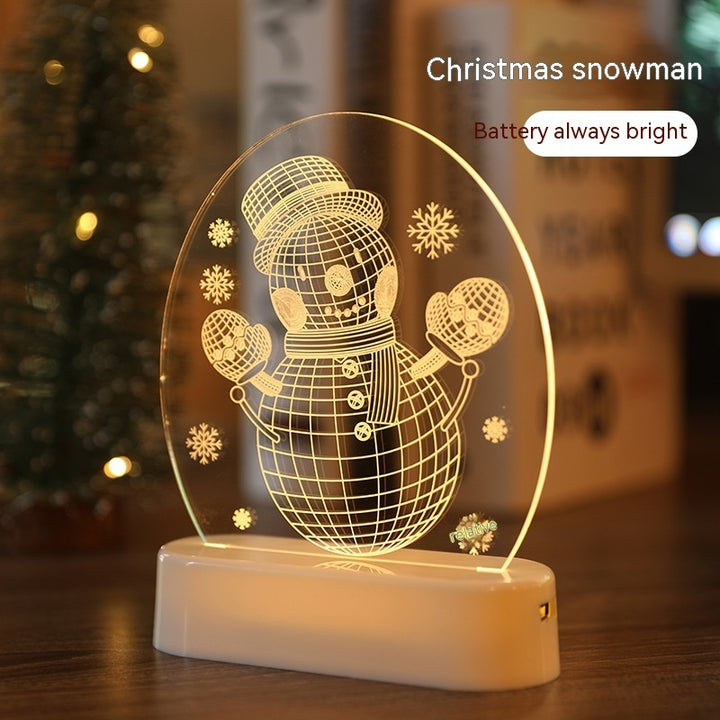 Luz Noturna de Natal Decorativa USB Bateria 16,2x13Cm Casa