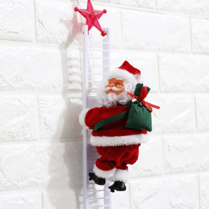 Climbing Ladder Electric Santa Claus Climbing Red Ladder Doll Toy by 253444