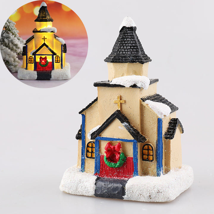 Christmas Decorations Resin Small House Micro Landscape Ornaments by 253444