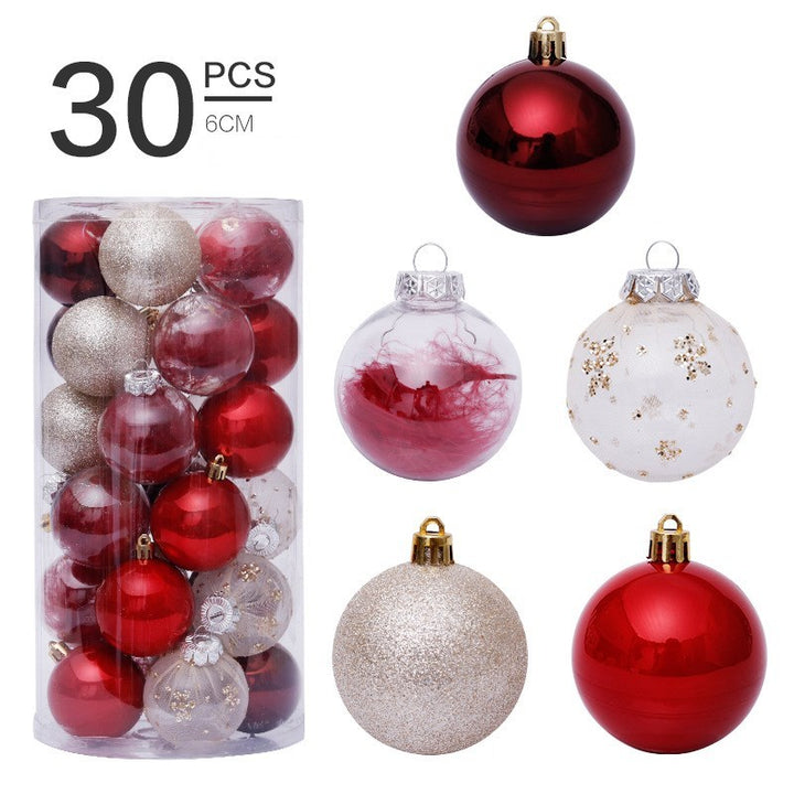 Conjunto Bolas Transparentes de Natal 6cm 30 peças Decoração by 253444