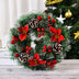 Christmas Artificial Pinecone Red Berries Wreath Front Door Window Decoration by 253444