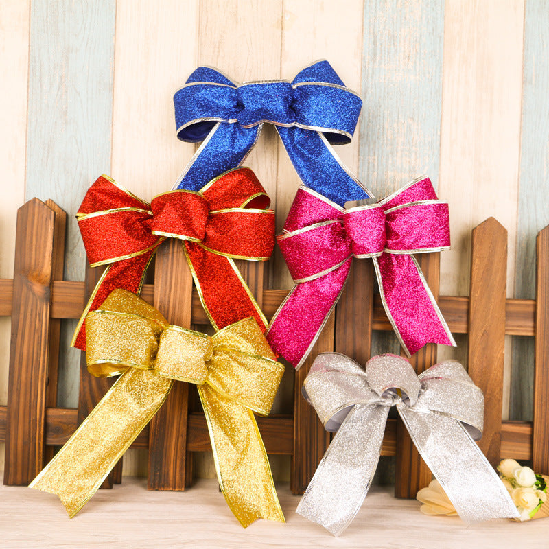Manufacturers selling Christmas decoration ribbon decorated Christmas tree christmas bow strap crafts spot by 253444