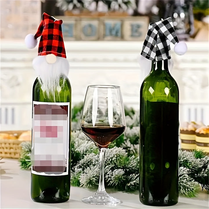 Conjunto de 6 Capas para Garrafa de Vinho Natal Gnomos