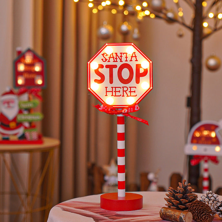 Christmas Road STOP Decorative Light Wooden by 253444