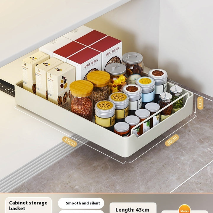 Pull-out Cookware Storage Rack Tableware Finishing Box