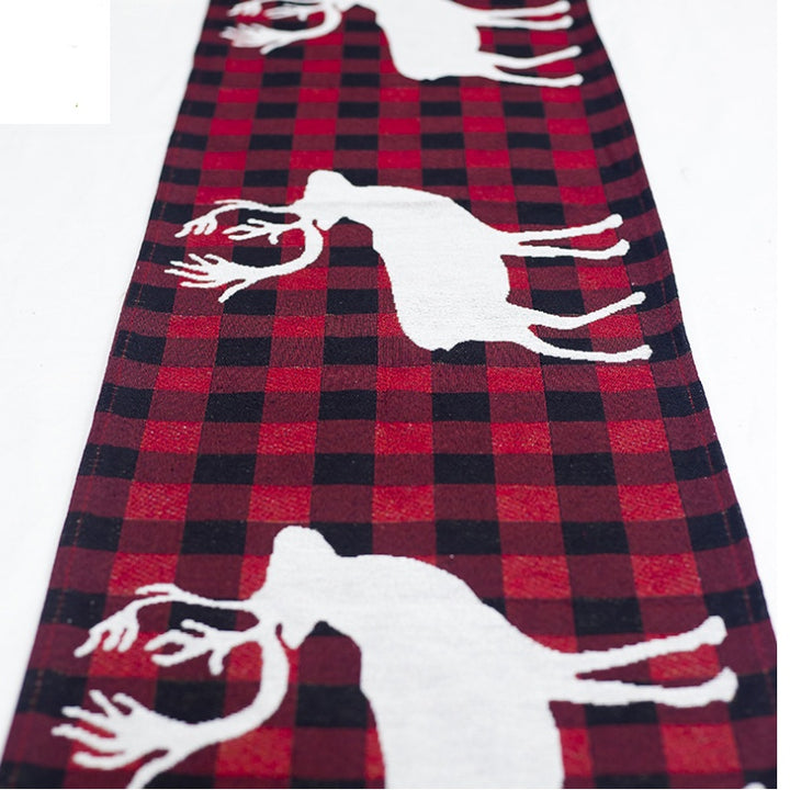 Christmas Elk Snowman Table Runner Merry Christmas Decorations by 253444