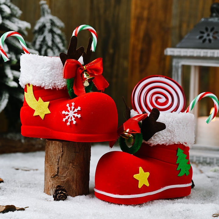 Christmas Decor Santa Boot Shoes Candy Stocking Extra Large Gift Box Decoration by 253444