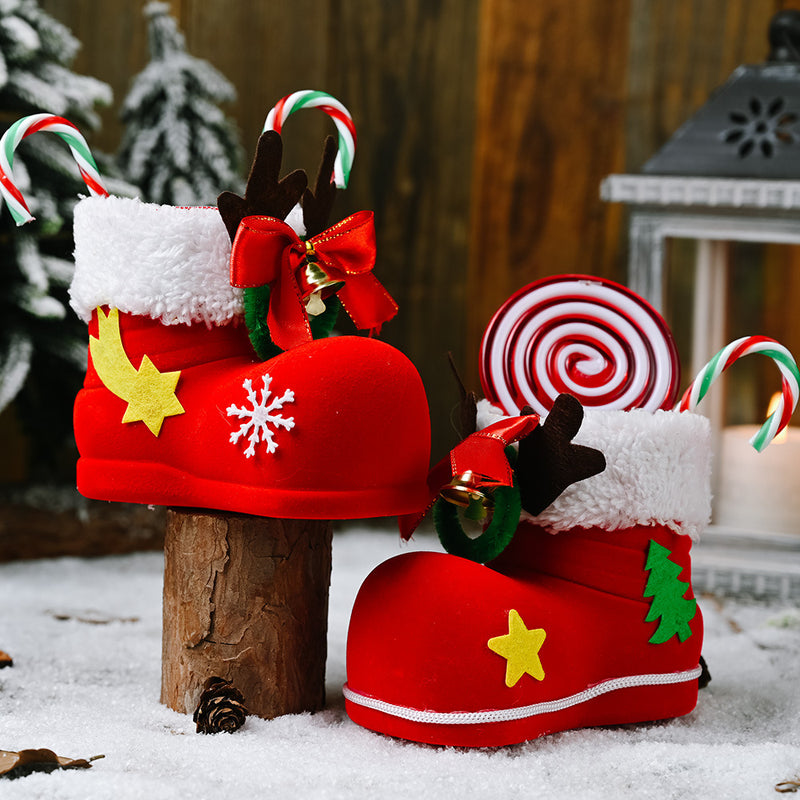 Christmas Decor Santa Boot Shoes Candy Stocking Extra Large Gift Box Decoration by 253444